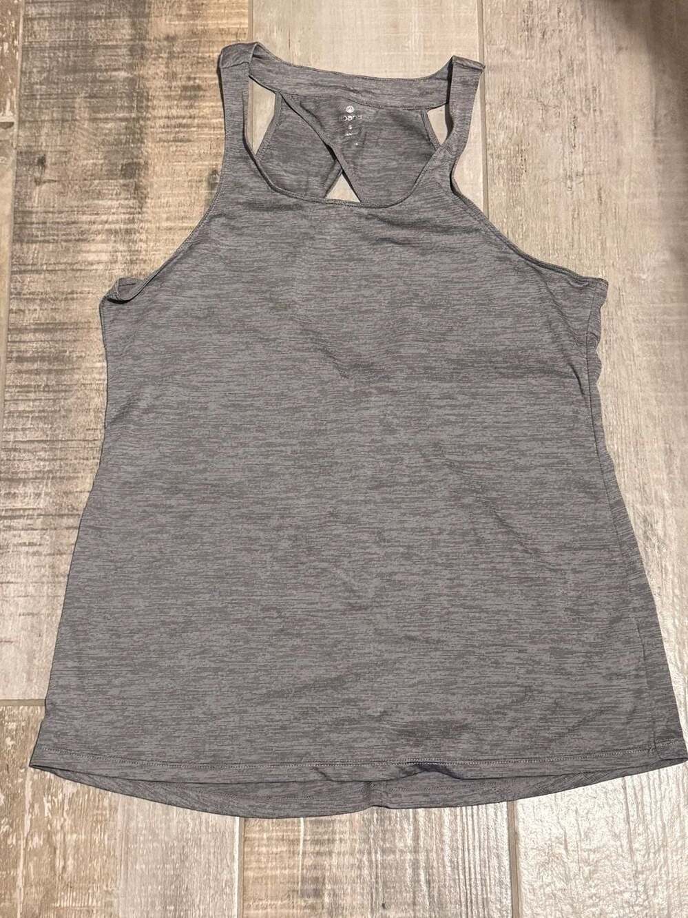 Apana Gray Spacesdye Keyhole Back Activewear Tank Top
